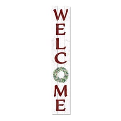 My Word! Holly Wreath Wecome 46.5 in. Porch Sign