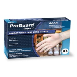 Impact Pro-Guard Vinyl Disposable Gloves Large Clear Powder Free 100 pk