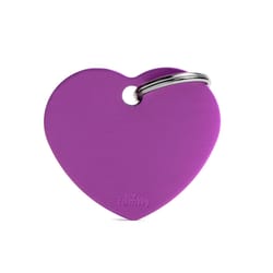 MyFamily Basic Purple Heart Aluminum Dog Pet Tags Large