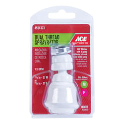 Ace Dual Thread 15/16 in.- 27M x 55/64 in.-27F White Swivel Sprayrator