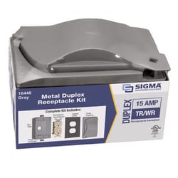 Sigma Engineered Solutions Rectangle Die-Cast Metal 1 gang 4.58 in. H X 2.83 in. W Duplex Outlet Kit