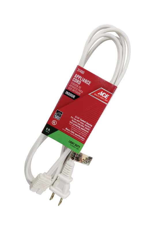Ace 18/2 SPT2 125 V 6 ft. L Appliance Cord Ace Hardware