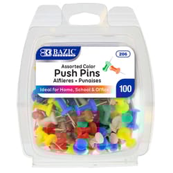 Bazic Products Regular Assorted Color Push Pins 100 pk