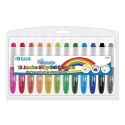 Bazic Products Silky Gel Washable Assorted Color Crayons 12 pk