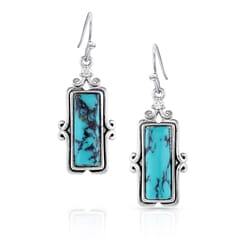 Montana Silversmiths Women's Looking Glass Silver/Turquoise Earrings Water Resistant