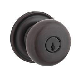 Baldwin Reserve Round Knob Venetian Bronze Entry Lockset 2 in.