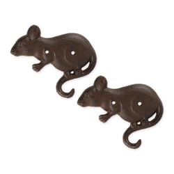 Zingz & Thingz 4 in. H X 5.75 in. L Brown Cast Iron Wall Hook