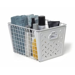 Spectrum Macklin 12.75 in. L X 9.5 in. W X 8 in. H White Storage Basket