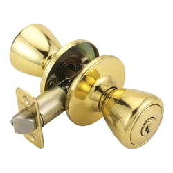 Design House Tulip Polished Brass Entry Knobs 1-3/4 in.