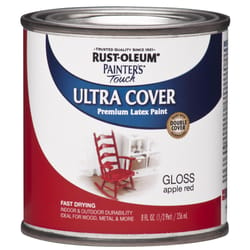 Rust-Oleum Painters Touch Apple Red Water-Based Ultra Cover Paint Exterior and Interior 8 oz