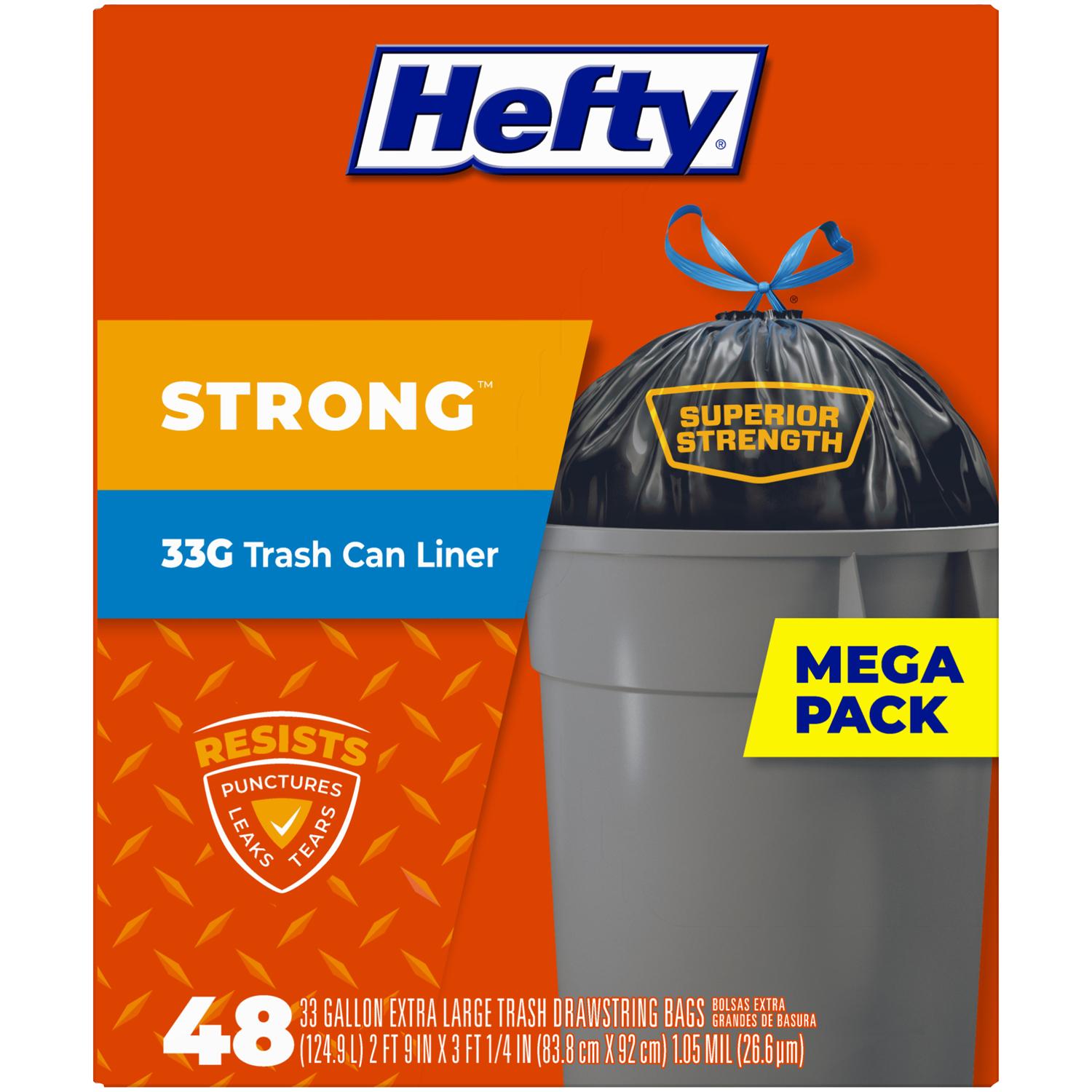 Hefty Ultra Strong Lawn & Leaf Bags - 39 Gallon, 18 Count (Pack Of 6), 108 Total, Extra Thick 1.1mm Plastic