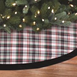 Dyno Cream/Black Plaid Print Tree Skirt