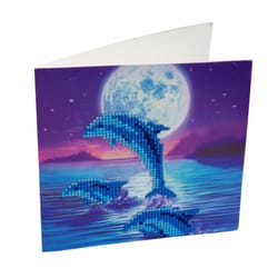 Crystal Art Craft Buddy Moonlight Dolphins Craft Card Kit Multicolored