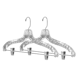  Quality Hangers 12 Pack Clear Plastic Skirt Hangers - Crystal  Cut Pants Hangers - Durable Plastic Hanger Set - Dress Hangers with  Adjustable Clips - Heavy Duty Hangers : Home & Kitchen