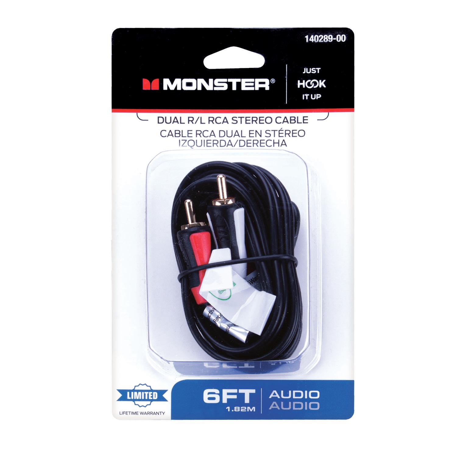 UPC 050644623875 product image for Monster Cable Just Hook It Up 6 ft. L Dual R/L RCA Stereo Cable RCA | upcitemdb.com