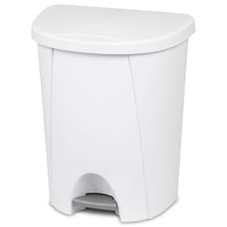 Sterilite 6.6 gal White Polypropylene Step-On Locking Wastebasket