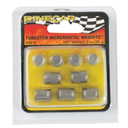 PineCar Tungsten Incremental Weights Silver 9 pc