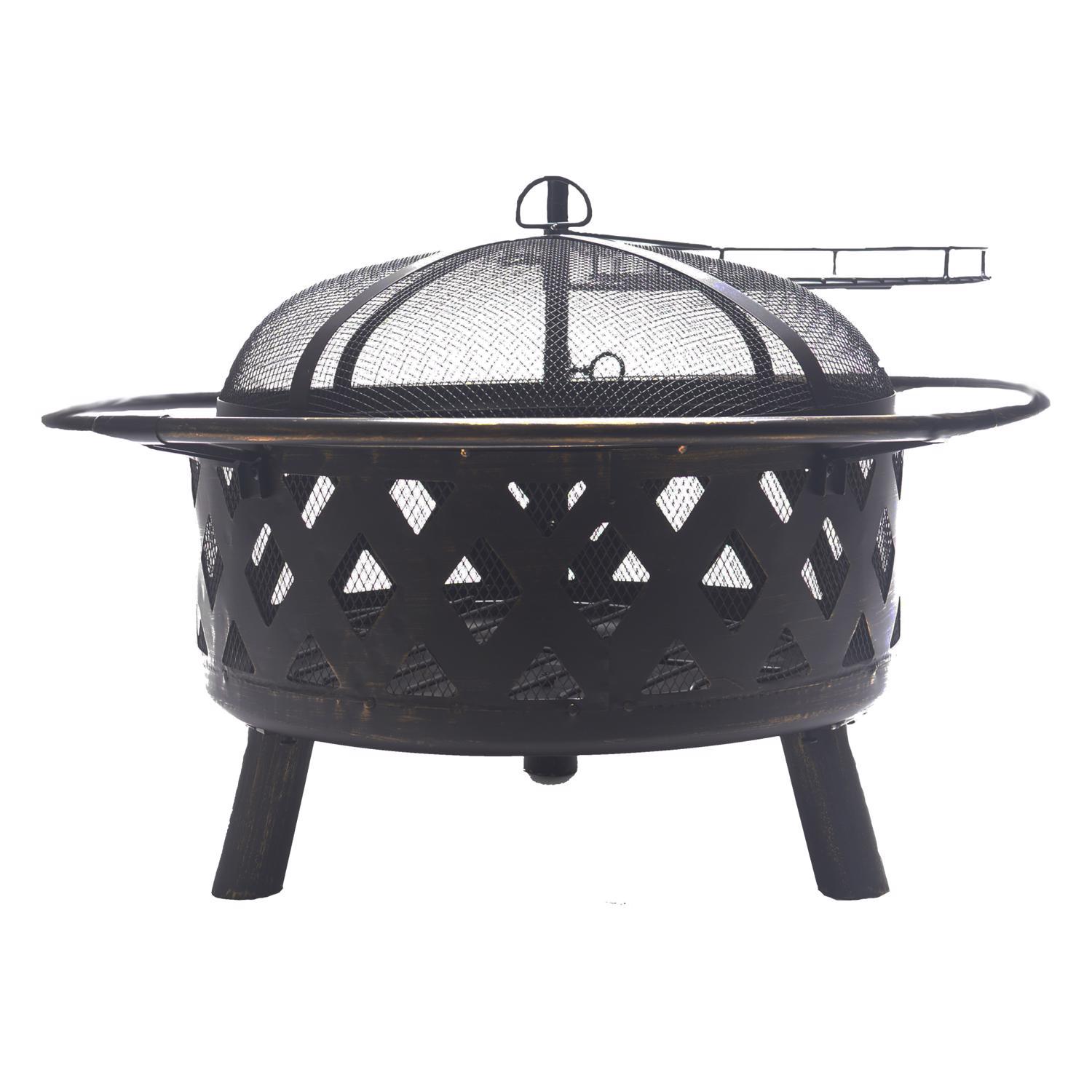 Bluegrass Living 31 in. W Steel Round Wood Fire Pit Sansujyuku sansujyuku.com