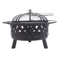 Bluegrass Living 31 in. W Steel Round Wood Fire Pit