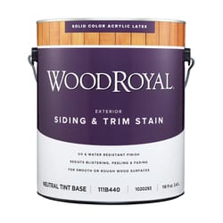 Ace Wood Royal Solid Tintable Flat Tint Base Neutral Base Acrylic Latex Siding and Trim Stain 1 gal