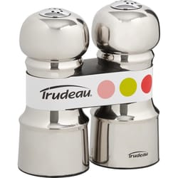 Trudeau Silver Stainless Steel Salt and Pepper Shaker Set