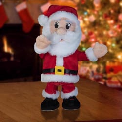 Gemmy Multicolored Hands in the Air Dancing Santa Indoor Christmas Decor 14.57 in.