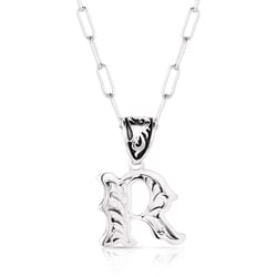 Montana Silversmiths Unisex Western Initial R Black/Silver Necklace