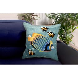 Liora Manne Frontporch Ocean Fish Polyester Throw Pillow 18 in. W X 18 in. L
