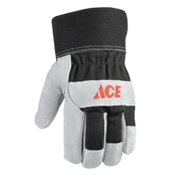 Ace Men's Indoor/Outdoor Palm Gloves Black/Gray L 3 pk