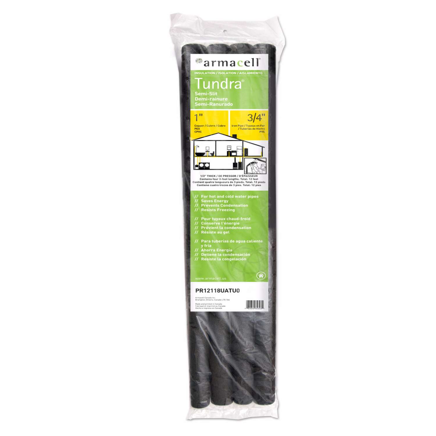 Armacell Tundra 1 in. X 3 ft. L Polyethylene Foam Pipe Insulation Ace