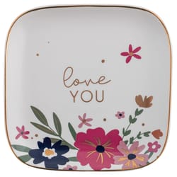 Karma Flora .30 in. H X 4.5 in. W X 4.5 in. L Multicolored Ceramic Trinket Tray