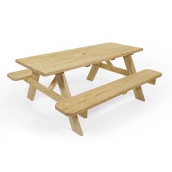 Outdoor Essentials Wood Brown 72 in. Rectangle Picnic Table