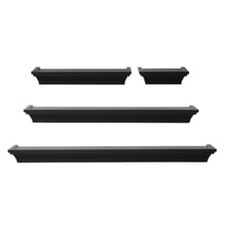 Melannco 5.12 in. H X 24.61 in. W X 4.33 in. L Black Wood Ledge Shelf Set