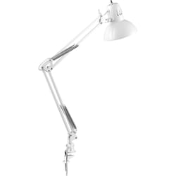 Globe Electric Architect 31.5 in. Gloss White Swing Arm Lamp