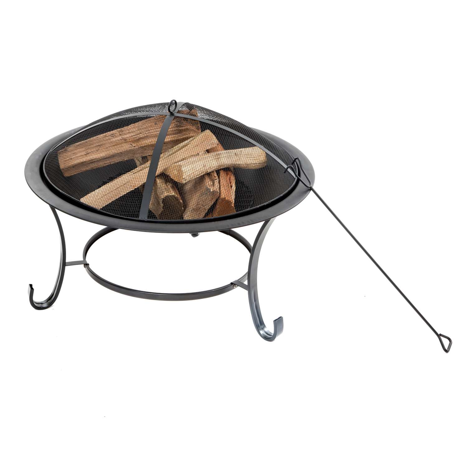 Sun Joe 30 in. W Steel Round Wood Fire Pit Ace Hardware