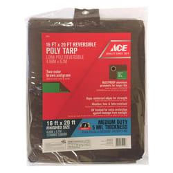 Ace 16 ft. W X 20 ft. L Medium Duty Polyethylene Tarp Brown/Green