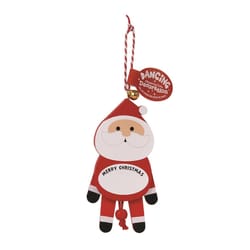 Christmas Dancing Decor Multicolor Blank Santa Ornament 5 in.