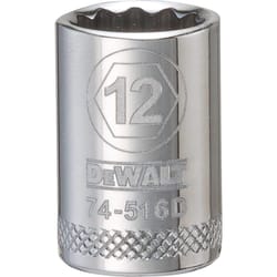 DeWalt 12 mm X 3/8 in. drive SAE 12 Point Socket 1 pc