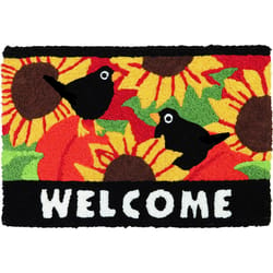 Jellybean Welcome Blackbirds 20 in. W X 30 in. L Multi-Color Pattern Polyester Accent Rug