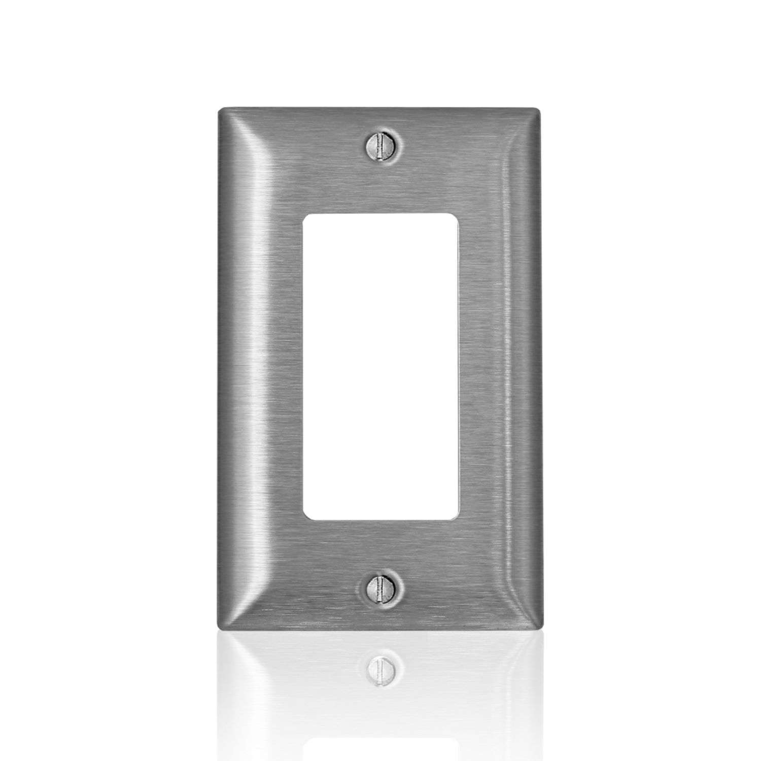 Leviton C-Series Stainless Steel 1 gang Metal Decora/GFCI Wall Plate 1 1 Gang Decora Wall Plate Stainless Steel