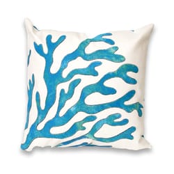 Liora Manne Visions I Blue Coral Polyester Throw Pillow 20 in. H X 2 in. W X 20 in. L