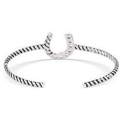 Montana Silversmiths Women's Roping Luck Cuff Silver Bracelet One Size Fits Most