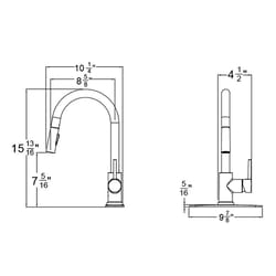 Huntington Brass Euro Arc One Handle Matte Black Pull-Down Kitchen Faucet