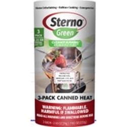 Sterno Green Canned Chafing Fuel Ethanol Gel 7.8 oz 3 pk