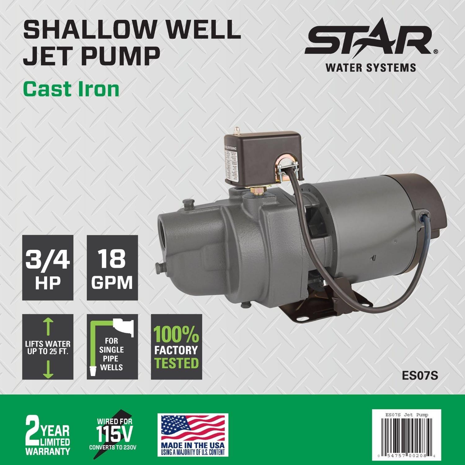 Star Water Systems 3/4 HP 930 gph Cast Iron Shallow Well