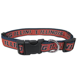 Pets First Team Colors Illinois Fighting Illini Nylon Dog Collar Medium