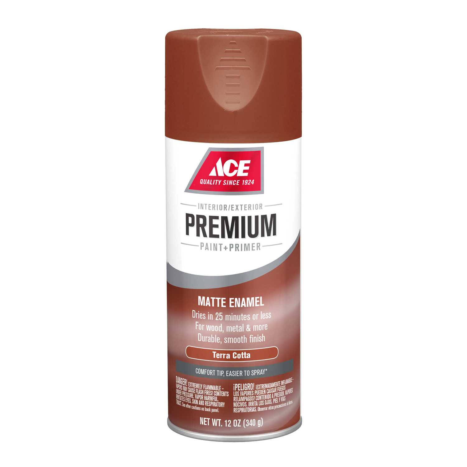 Ace Premium Matte Terra Cotta Paint + Primer Spray Paint 12 oz. Ace Hardware