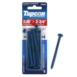 Tapcon 3/16 in. in. X 2-3/4 in. L Star Flat Head High/Low Concrete Screws