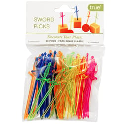 True Spear Multicolored Plastic Sword Appetizer Picks