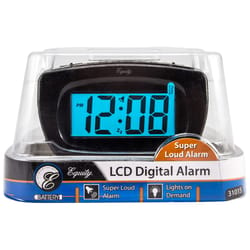 La Crosse Technology Equity 3 in. Black Alarm Clock LCD Battery Operated